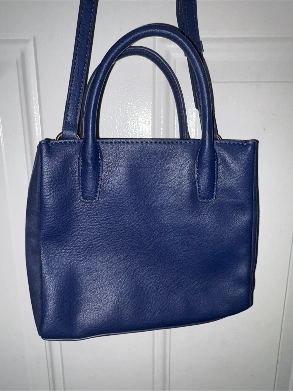 LC Lauren Conrad Navy Satchel with Gold Rosette Accent